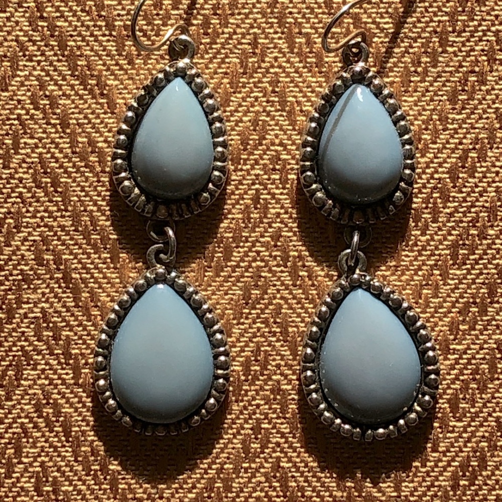 Light Blue Teardrop Earrings